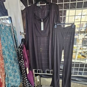 3pcs pant set with long sleeve cardigan